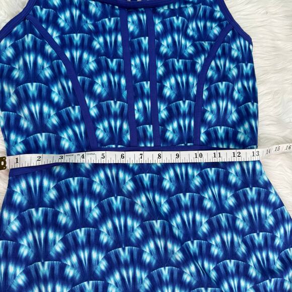 Title Nine Dream Golf  Racerback Dress Size S White Blue Geometric - Picture 5 of 16